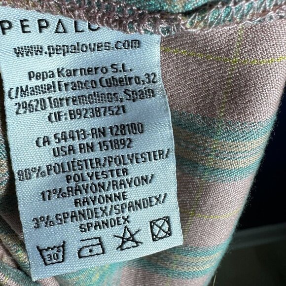 PEPALOVES SQUARES SHORT DRESS NUDE RELAXED FIT PINK GREEN PLAID PATTER POCKETS - Picture 11 of 12